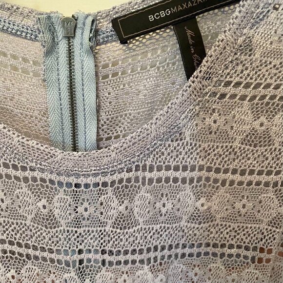 Light Blue Fit & Flare Lace Dress - Picture 3 of 5